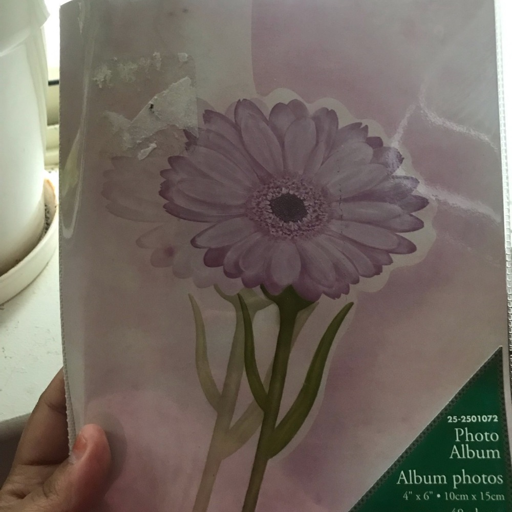 Floral Photo Album with Purple Flower